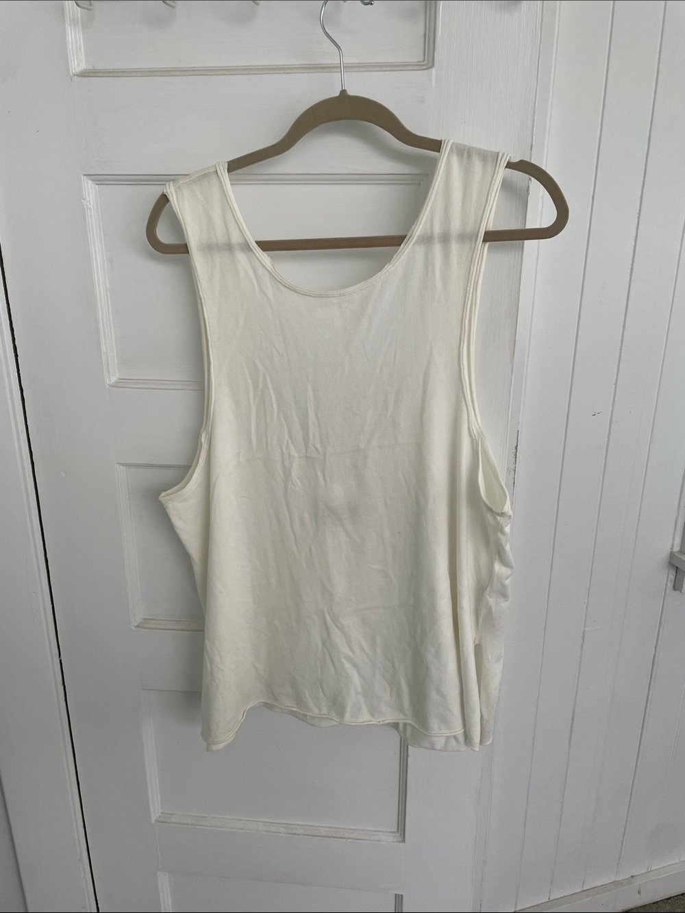 NWT Urban Outfitters Large white muscle tank with deep v back, never worn, new